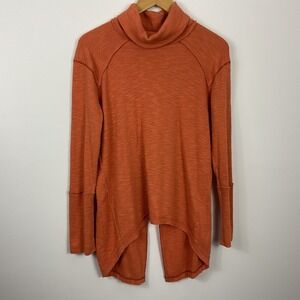 We The Free Sienna Split Back Turtleneck Long Sleeve Top S